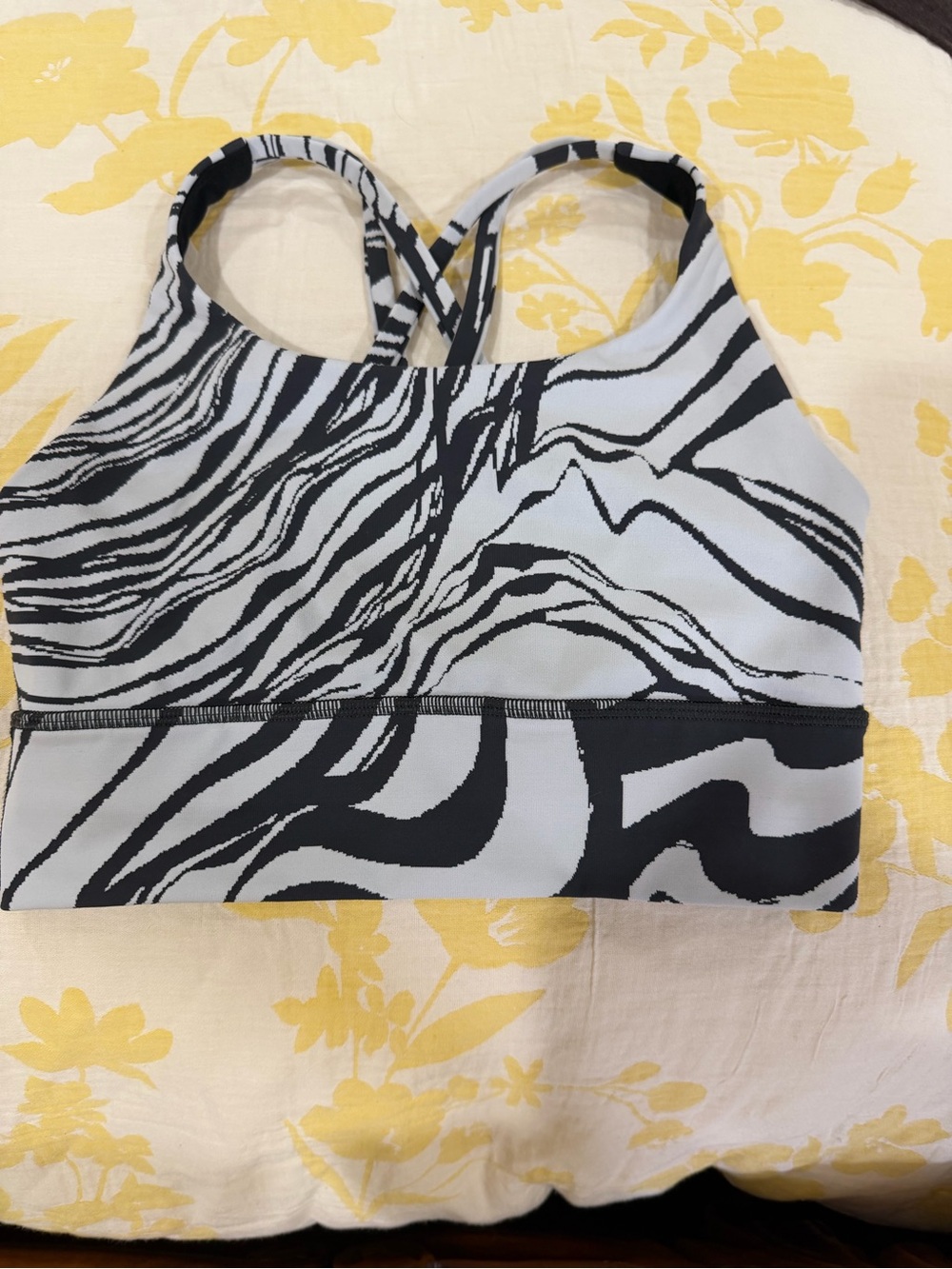 lululemon athletica Black and White Zebra-Print Strappy Sports Bra